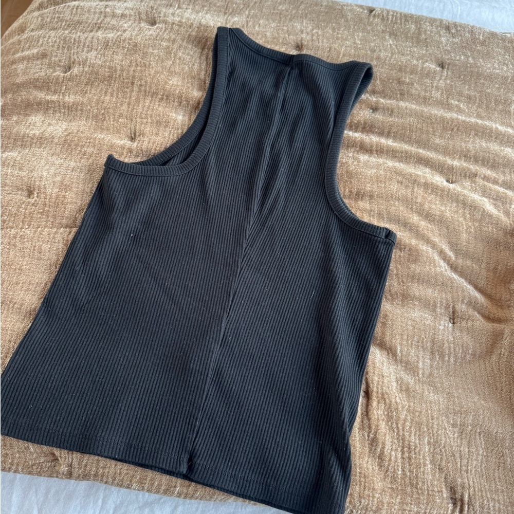 J Crew Black Ribbed Sleeveless Top